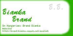 bianka brand business card